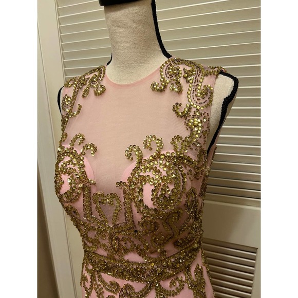 107. Angela & Alison Short Prom Dress in Light Pink - Picture 8 of 16